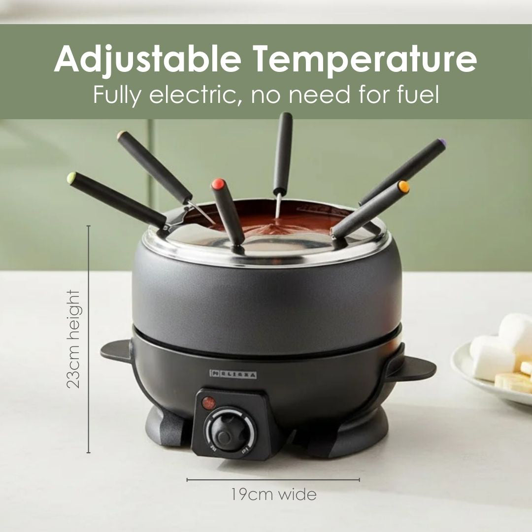 MELISSA Fondue Set | 6 Persons | 2.3 l | Adjustable temperature control | 800 W | Cool touch handles | Anti-slip feet | Overheating protection
