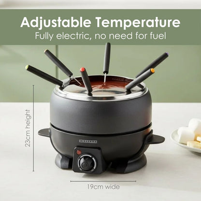 MELISSA Fondue Set | 6 Persons | 2.3 l | Adjustable temperature control | 800 W | Cool touch handles | Anti-slip feet | Overheating protection