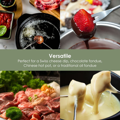MELISSA Fondue Set | 6 Persons | 2.3 l | Adjustable temperature control | 800 W | Cool touch handles | Anti-slip feet | Overheating protection