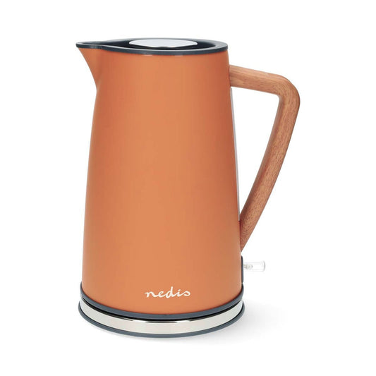 Nedis Electric Kettle | 1.7 l | Soft-Touch | Orange | Rotatable 360 degrees | Concealed heating element | Strix® controller | Boil-dry protection