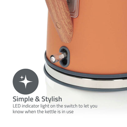 Nedis Electric Kettle | 1.7 l | Soft-Touch | Orange | Rotatable 360 degrees | Concealed heating element | Strix® controller | Boil-dry protection
