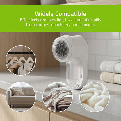 Nedis Fabric Shaver and Rechargeable Lint Remover, Electric Debobbler for Clothes and Furniture, USB-C Charging with 2 Speed Settings - White & Gold