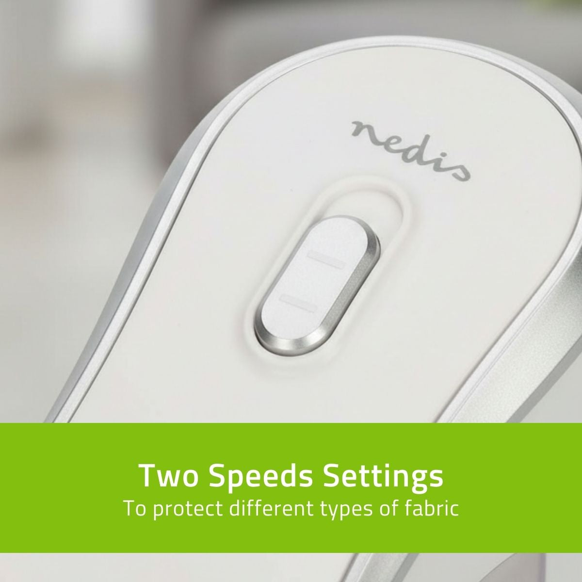 Nedis Fabric Shaver and Rechargeable Lint Remover, Electric Debobbler for Clothes and Furniture, USB-C Charging with 2 Speed Settings - White & Gold