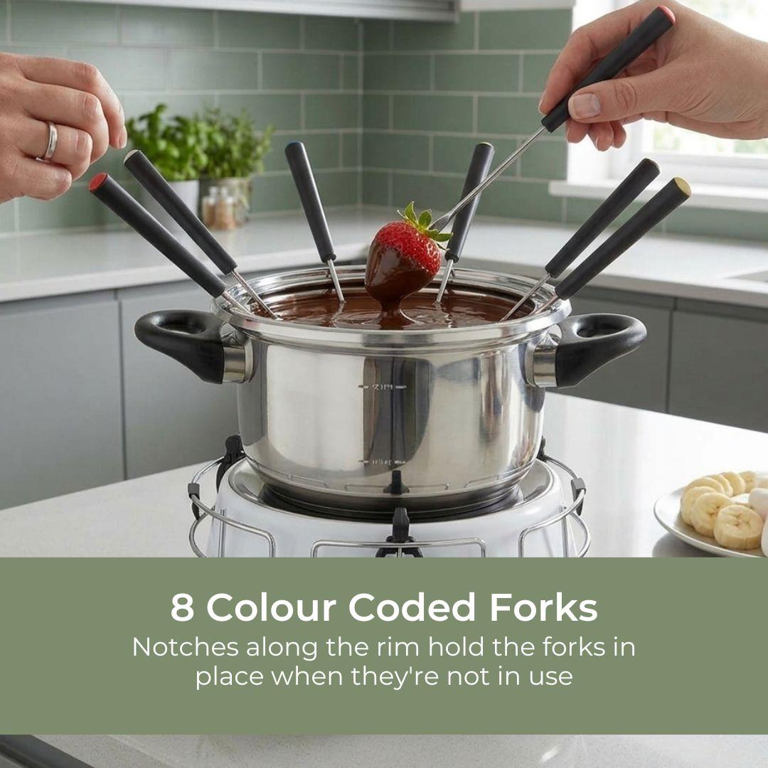 MELISSA Fondue Set | 8 Persons | 2 l | Adjustable temperature control | 1200 W | Cool touch handles | Anti-slip feet | Overheating protection