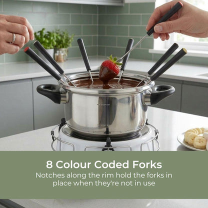 MELISSA Fondue Set | 8 Persons | 2 l | Adjustable temperature control | 1200 W | Cool touch handles | Anti-slip feet | Overheating protection