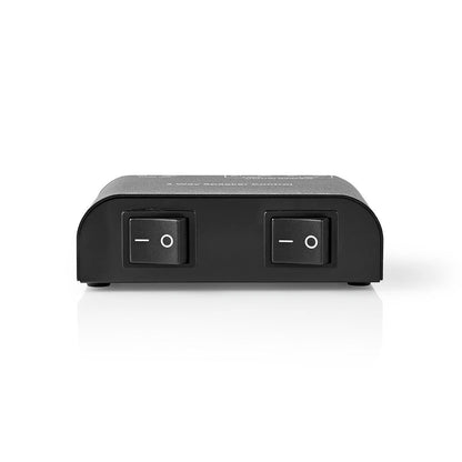 Nedis Speaker Control Switchbox | 2 port(s) | Terminal Clamps | Speaker impedance: 4-16 Ohm | Maximum load per channel: 150 W | Aluminium | Black