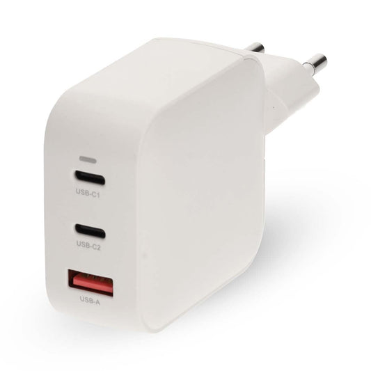 Nedis Wall Charger | 100 W | GaN | PD3.0 | Quick charge feature | 2.5 / 3.0 / 5.0 A | Number of outputs: 3 | USB-A / 2x USB-C™ | Automatic Voltage Selection | White