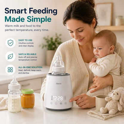 Alecto BW900 | Digital Fast Bottle / Food Warmer / Sterilizer with Smart Temperature Control, Warms Evenly