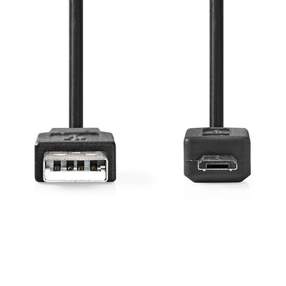 Nedis USB Cable | USB 2.0 | USB-A Male | USB Micro-B Male | 480 Mbps | Nickel Plated | 2.00 m | Round | PVC | Black | Box