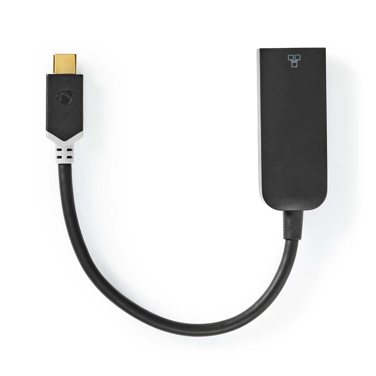 Nedis USB Network Adapter | USB 3.2 Gen 1 | 1000 Mbps | USB-C™ Male | RJ45 Female | 0.20 m | Round | Gold Plated | Tinned Copper | Anthracite | Box