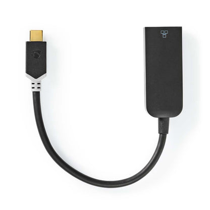 Nedis USB Network Adapter | USB 3.2 Gen 1 | 1000 Mbps | USB-C™ Male | RJ45 Female | 0.20 m | Round | Gold Plated | Tinned Copper | Anthracite | Box
