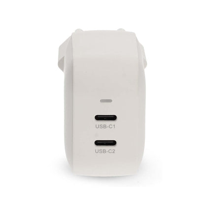 Nedis Wall Charger | 45 W | GaN | PD3.0 | Quick charge feature | 2.25 / 3.0 A | Number of outputs: 2 | 2x USB-C™ | Automatic Voltage Selection | White
