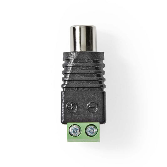 Nedis CCTV Security Connector | 2-Way Terminal Block | DIN Female | Female | Black / Green