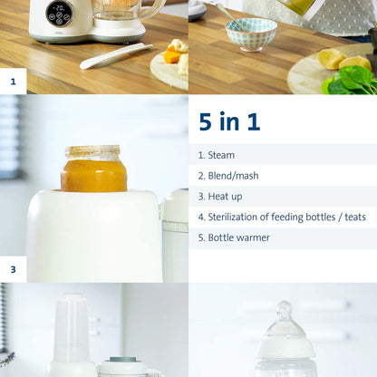 Alecto BFP-66 | 5-in-1 Healthy Baby Food Belnder Maker | White
