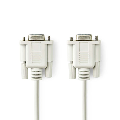 Nedis Null Modem cable | D-SUB 9-Pin Female | D-SUB 9-Pin Female | Nickel Plated | 2.00 m | Round | PVC | Ivory | Label