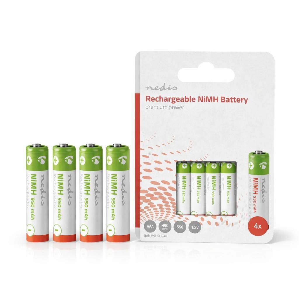 Nedis Rechargeable NiMH Battery AAA | 1.2 V DC | 950 mAh | Precharged | 4-Pack