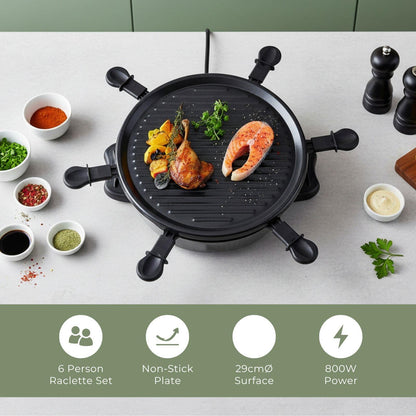 MELISSA Gourmet / Raclette | Grill | 6 Persons | Spatula | Non stick coating | Round