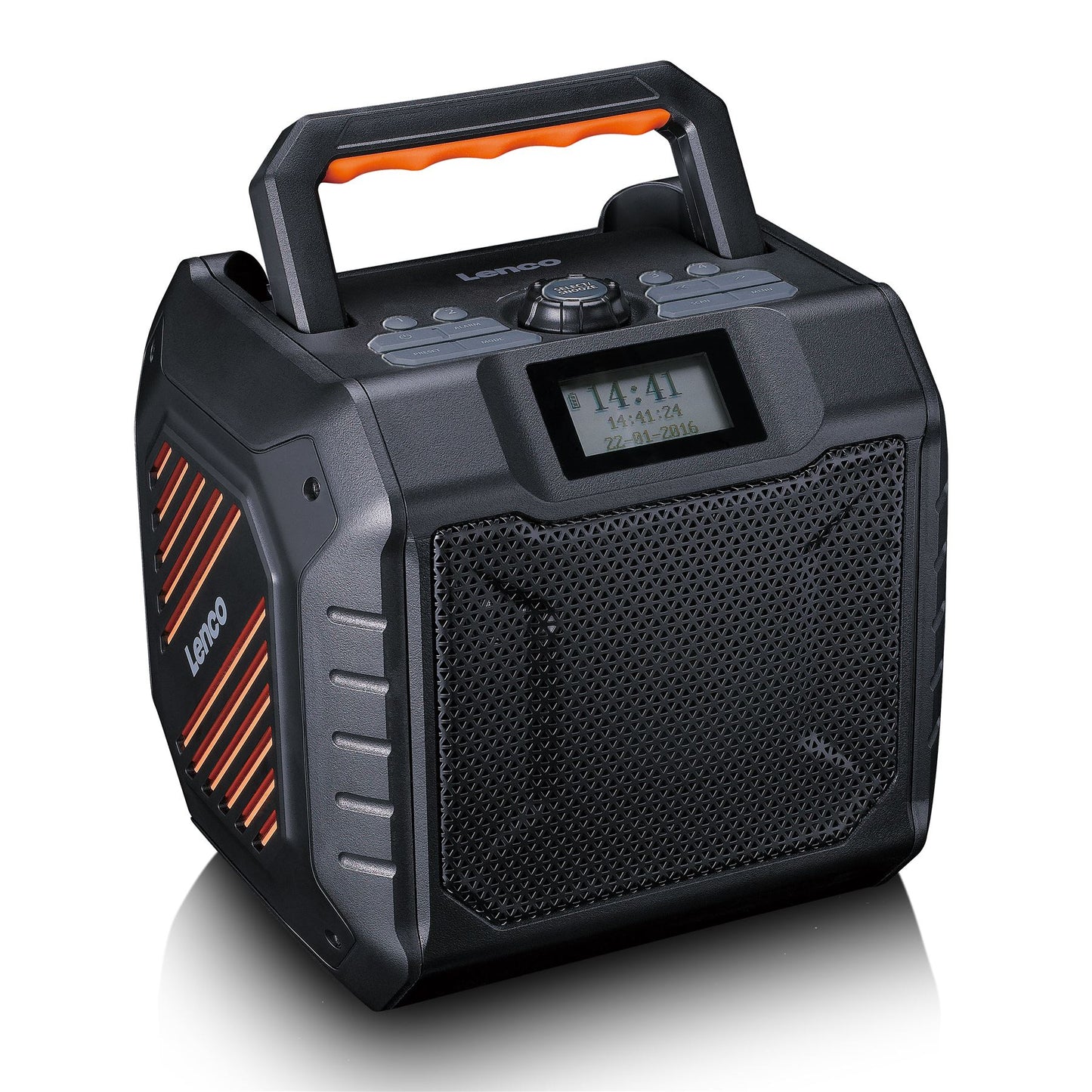 Lenco ODR-160GY | High Power Portable Outdoor Bluetooth® Speaker |  DAB+/FM Radio | IPX5 Water-Resistant | Grey