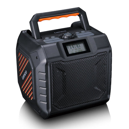 Lenco ODR-160GY | High Power Portable Outdoor Bluetooth® Speaker |  DAB+/FM Radio | IPX5 Water-Resistant | Grey