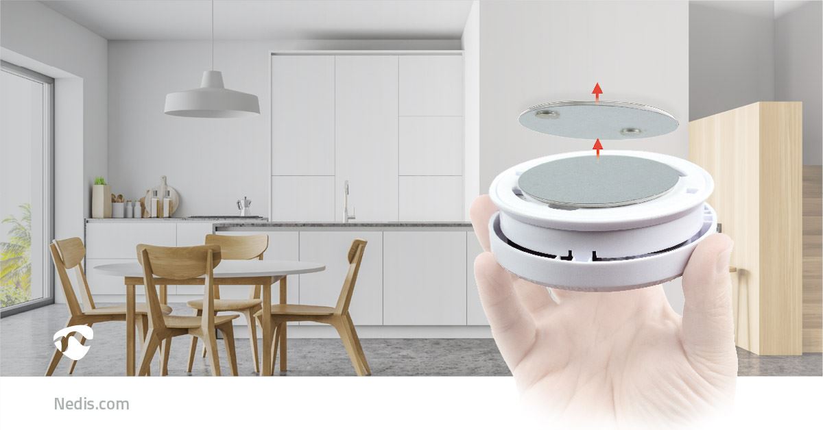 Nedis Detector Mount | Diameter: 39.4 mm | Magnetic | Adhesive Tape | Silver