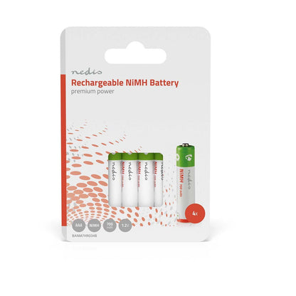 Nedis Rechargeable NiMH Battery AAA | 1.2 V DC | 700 mAh | Precharged | 4-Pack