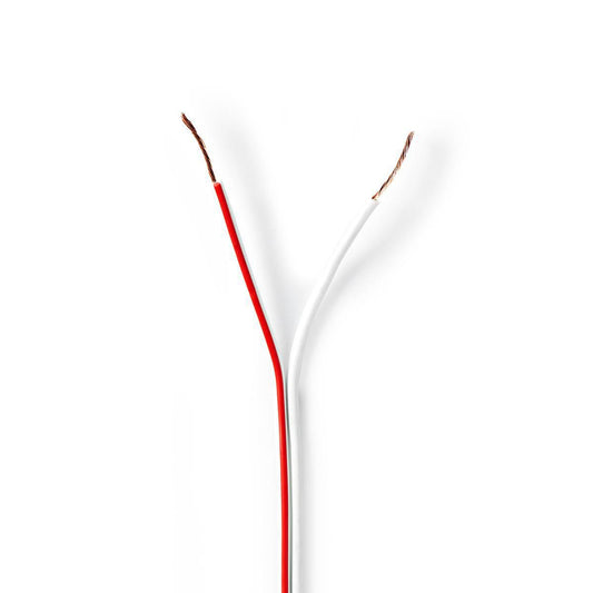 Nedis Speaker Cable | 2 x 0.50 mm² | CCA | 100.0 m | Round | PVC | White | Wrap