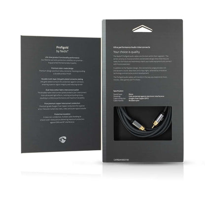 Nedis Subwoofer Cable | RCA Male | RCA Male | Gold Plated | 3.00 m | Round | 4.5 mm | Anthracite / Gun Metal Grey | Cover Box