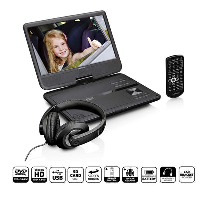 Lenco DVP-1010BK | Portable 10" DVD-Player | USB Headphone-Suspension Bracket | Black