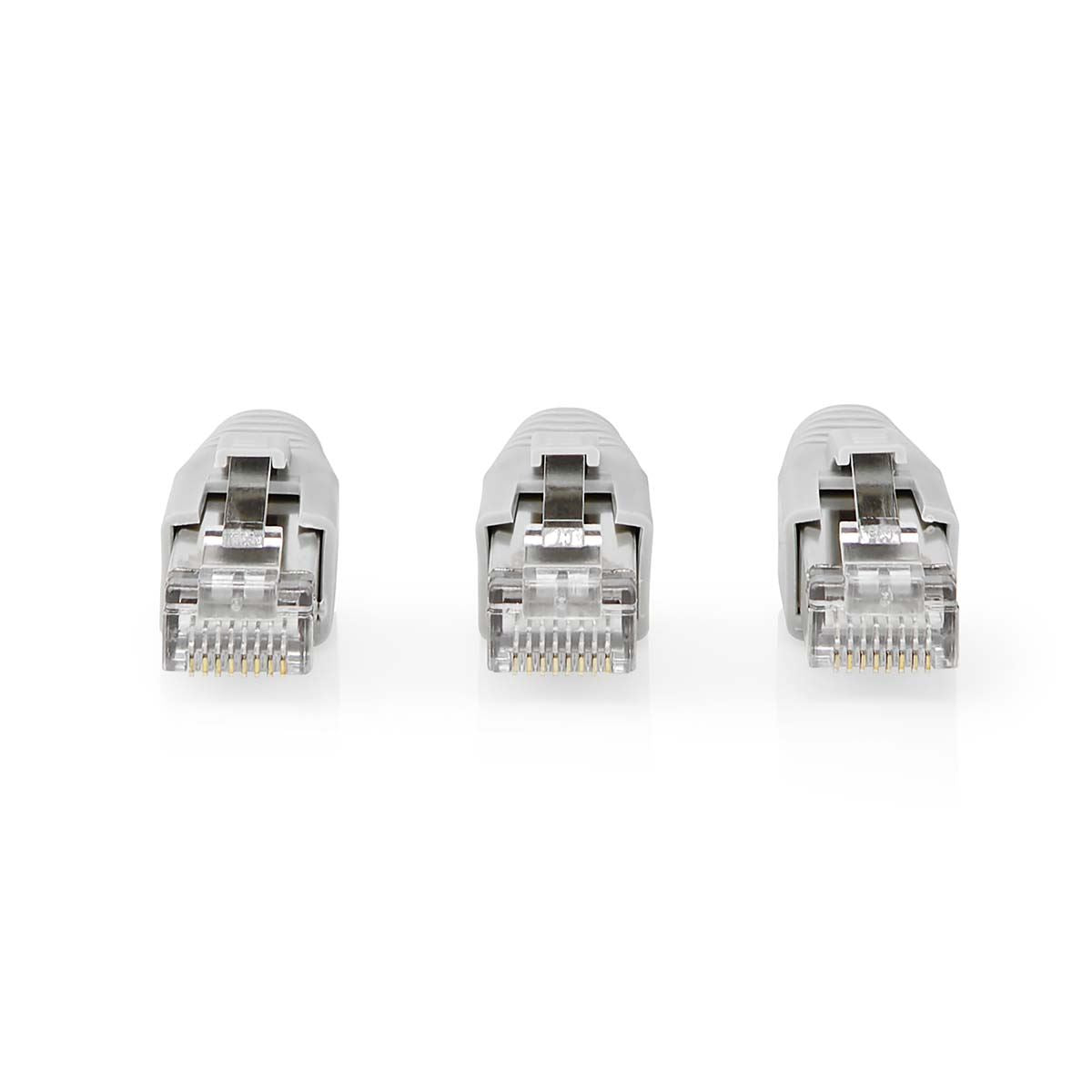 Nedis RJ45 Connector | RJ45 Pass Through | Solid/Stranded FTP CAT6a | Straight | Gold Plated | 10 pcs | PVC | Black / Grey / White | Box