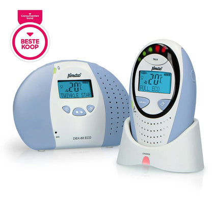 Alecto DBX-88 ECO | Baby Monitor | Full Eco DECT |Digital Display | Wireless Receiver | White/Blue