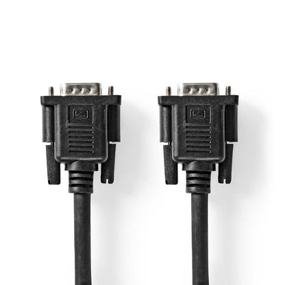 Nedis VGA Cable | VGA Male | VGA Female | Nickel Plated | Maximum resolution: 1280x800 | 2.00 m | Round | ABS | Black | Label