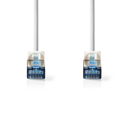 Nedis CAT6a Network Cable | S/FTP | RJ45 Male | RJ45 Male | 0.25 m | Snagless | Round | LSZH | White | Label