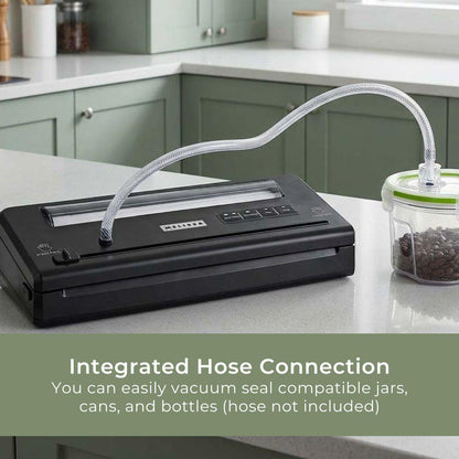 MELISSA Vacuum sealer | 110w | with Integrated Roll Holder |Built-in Cutter | Black