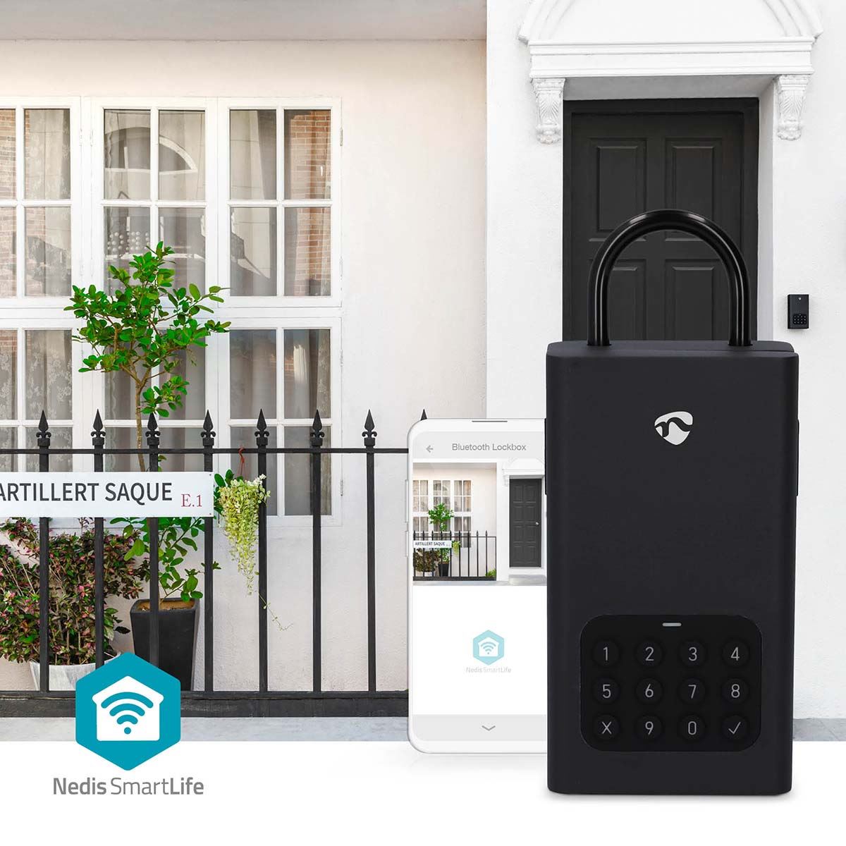 Nedis SmartLife Key Box | Key Safe | Bluetooth® | Outdoor | Key Lock | IPX5 | Black