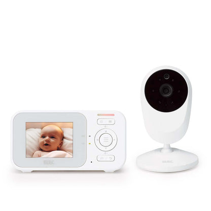 ELEC EVM24 | Baby monitor with camera with 2.4-inch colour display, night vision and talkback function - White