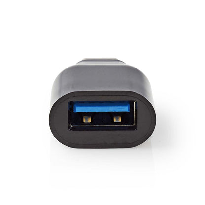Nedis USB-C™ Adapter | USB 3.2 Gen 1 | USB-C™ Male | USB-A Female | 5 Gbps | Round | Nickel Plated | Black | Box