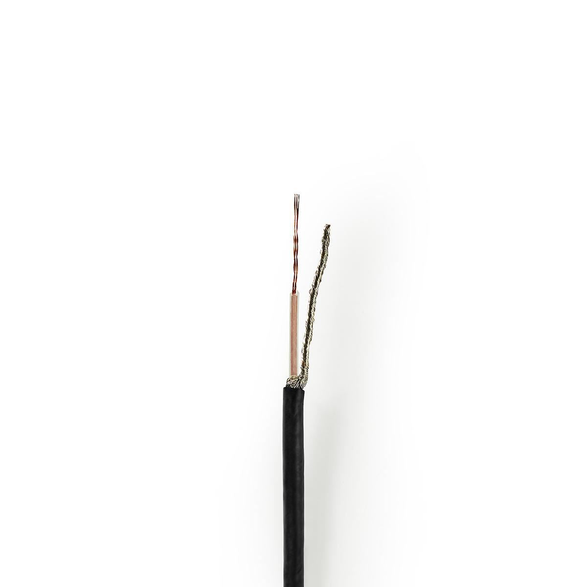Nedis CSBR0210BK1000 | Coax Cable On Reel | RG174 | 50 Ohm | Single Shielded | ECA | 100.0 m | Coax | PVC | Black | Reel
