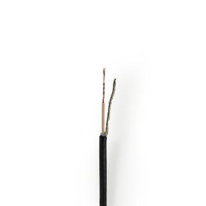 Nedis CSBR0210BK1000 | Coax Cable On Reel | RG174 | 50 Ohm | Single Shielded | ECA | 100.0 m | Coax | PVC | Black | Reel