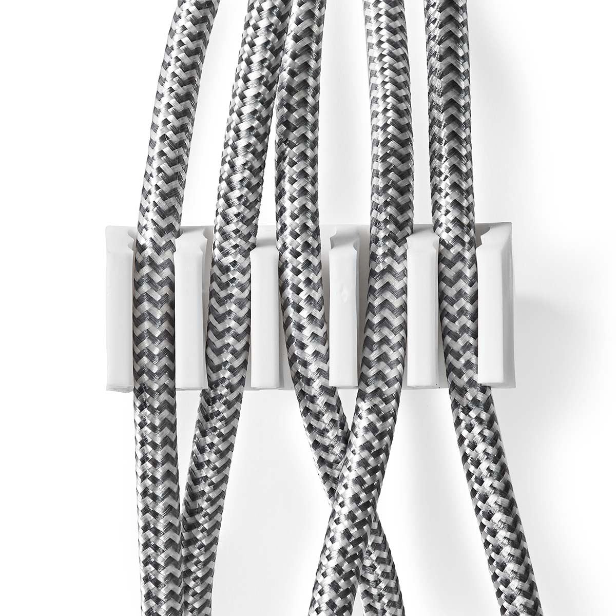 Nedis CMGC21052WT | Cable Management | Cable Clip | Click and Go | 2 pcs | Number of slots: 5 Slots | Maximum cable thickness: 7.1 mm | Polypropylene | White