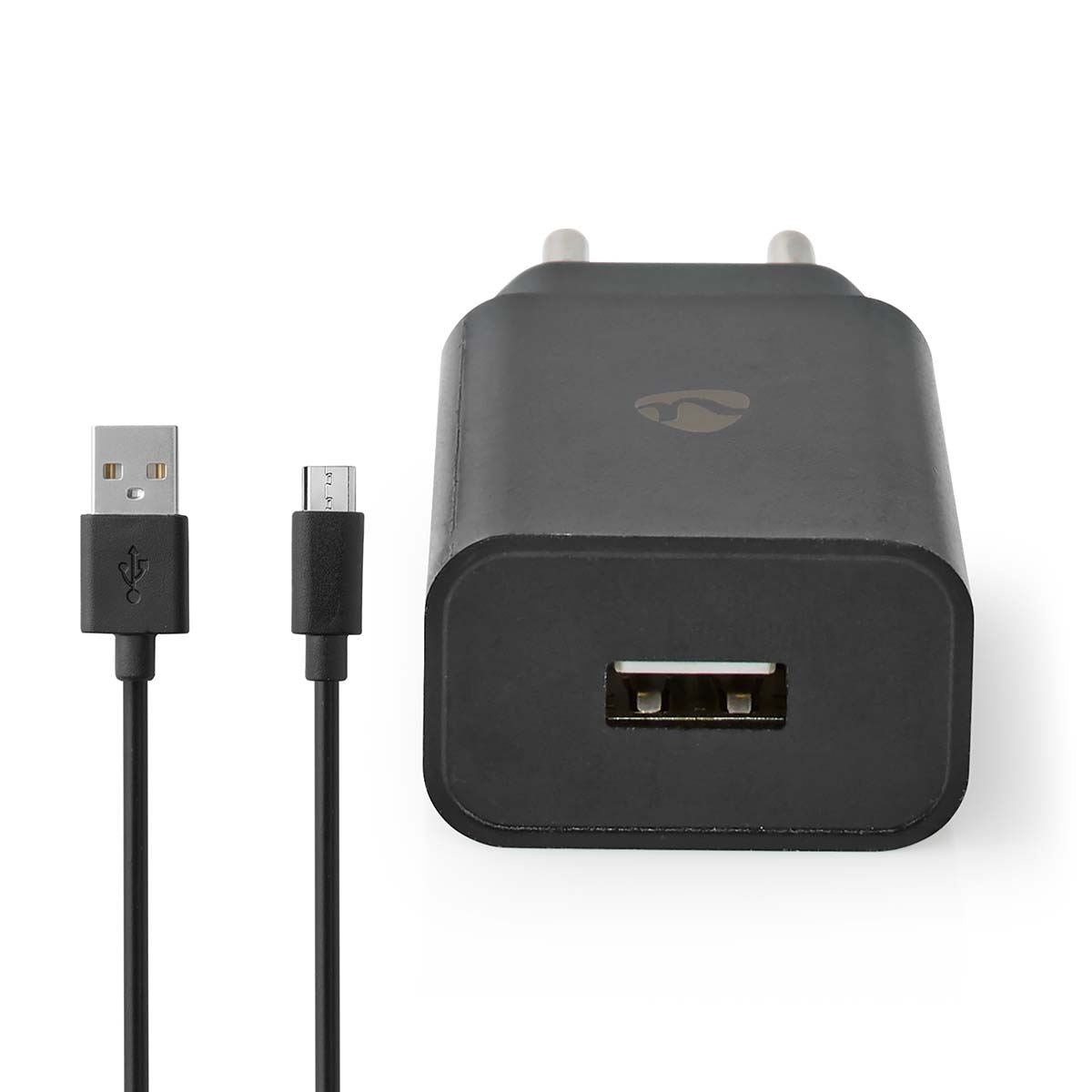 Nedis Wall Charger | 5 W | 1.0 A | Number of outputs: 1 | USB-A | Micro USB (Loose) Cable | 1.00 m | Single Voltage Output | Black