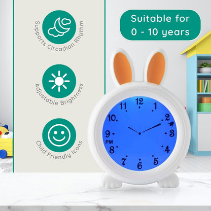 Alecto BC100BUNNY | Sleep Trainer & Night Lamp Light / Alarm Clock - Rabbit