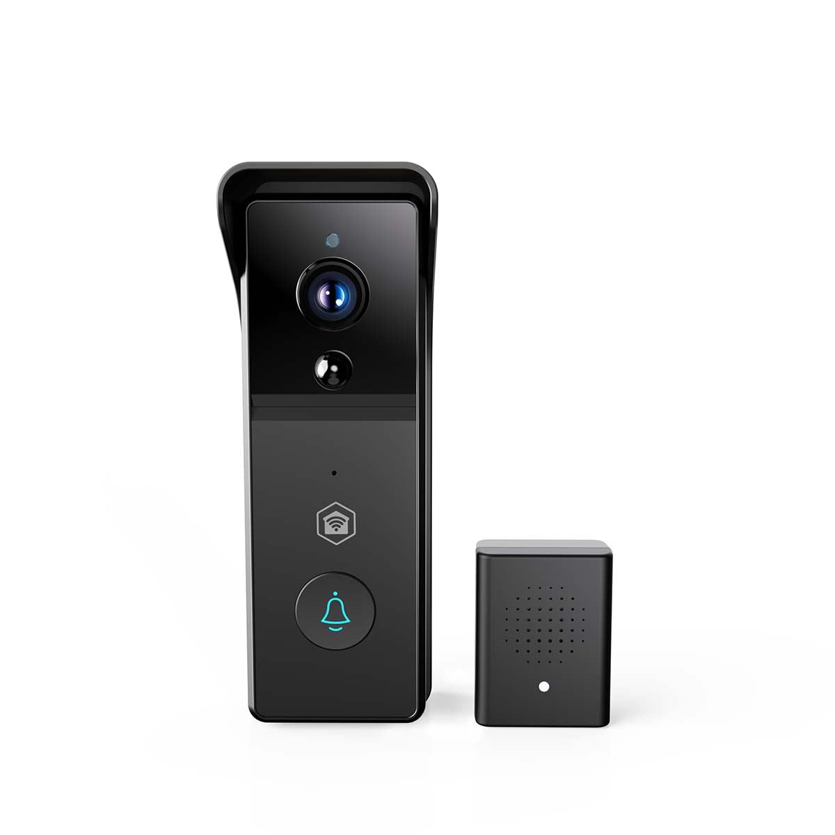 Nedis SmartLife Video Doorbell | Wi-Fi | Battery Powered | 3MP Full HD 1296p | Cloud Storage (optional) / microSD (not included) | IP44 | With motion sensor | Night vision | Black