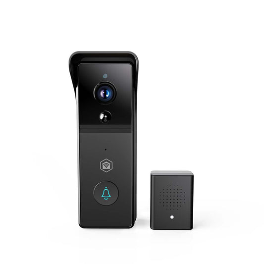 Nedis SmartLife Video Doorbell | Wi-Fi | Battery Powered | 3MP Full HD 1296p | Cloud Storage (optional) / microSD (not included) | IP44 | With motion sensor | Night vision | Black