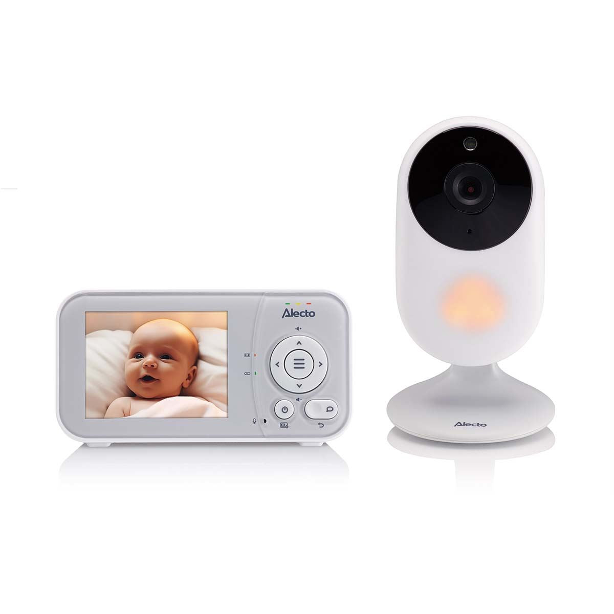 Alecto DVM2028 | Baby Monitor with Camera 2.8-inch Display - Night vision, Temperature Display, 19 hours Standby Time | White / Grey