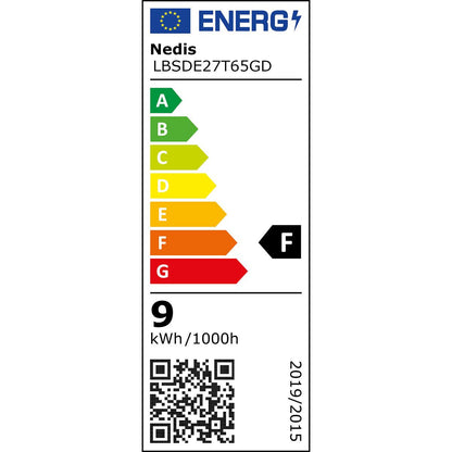 Nedis LED Filament Bulb E27 | T65 | 8.5 W | 600 lm | 2000 K | Dimmable | With Gold Finish | Retro Style | 1 pcs