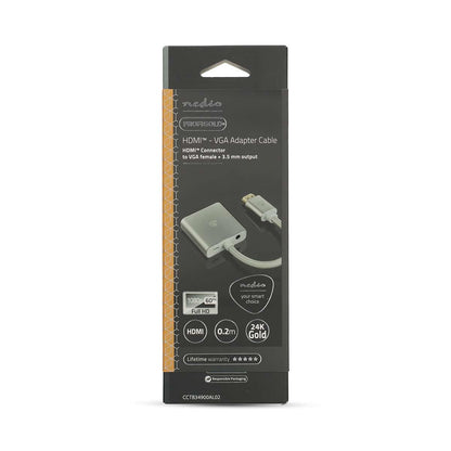 Nedis VGA Adapter | HDMI™ Connector | VGA Female | Gold Plated | Straight | Aluminium | Silver | Cover Window Box