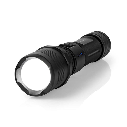 Nedis LED Torch | Battery Powered | 3.7 V DC | 10 W | N/A | Batteries included | Rechargeable | Rated luminous flux: 1000 lm | Light range: 110 m | Beam angle: 9.5 °