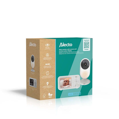 Alecto DVM2028 | Baby Monitor with Camera 2.8-inch Display - Night vision, Temperature Display, 19 hours Standby Time | White / Grey