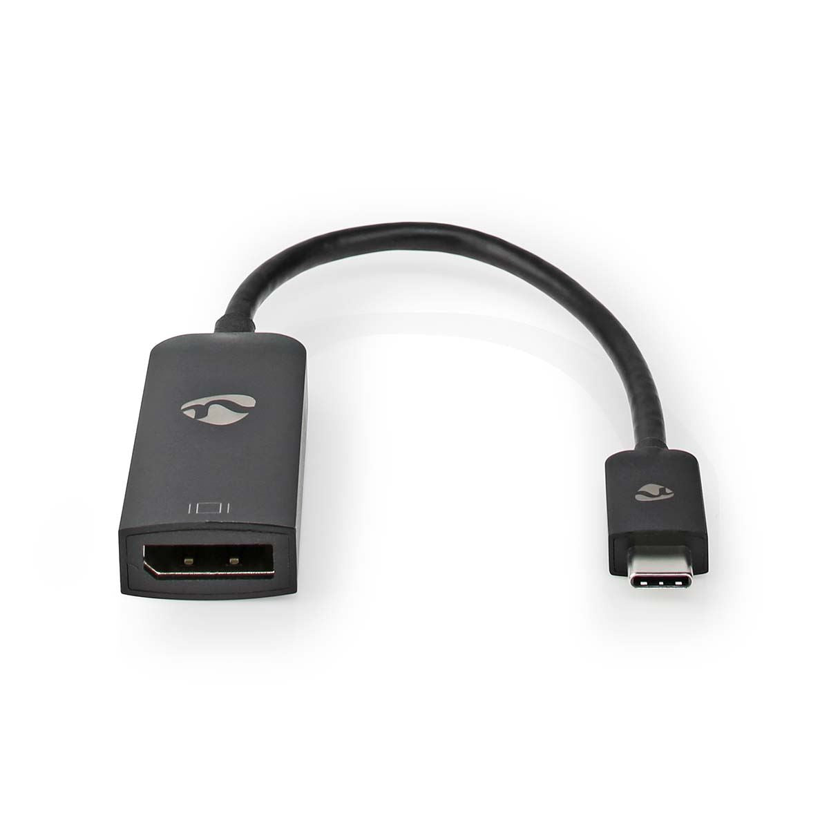 Nedis USB-C™ Adapter | USB 3.2 Gen 1 | USB-C™ Male | DisplayPort Female | 8K@30Hz | 0.20 m | Round | Nickel Plated | PVC | Black | Box