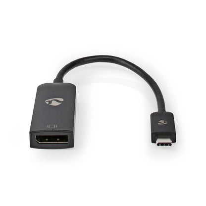 Nedis USB-C™ Adapter | USB 3.2 Gen 1 | USB-C™ Male | DisplayPort Female | 8K@30Hz | 0.20 m | Round | Nickel Plated | PVC | Black | Box